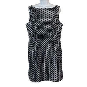 JONES NEW YORK Sleeveless Navy Embroidered Dress Sz 14